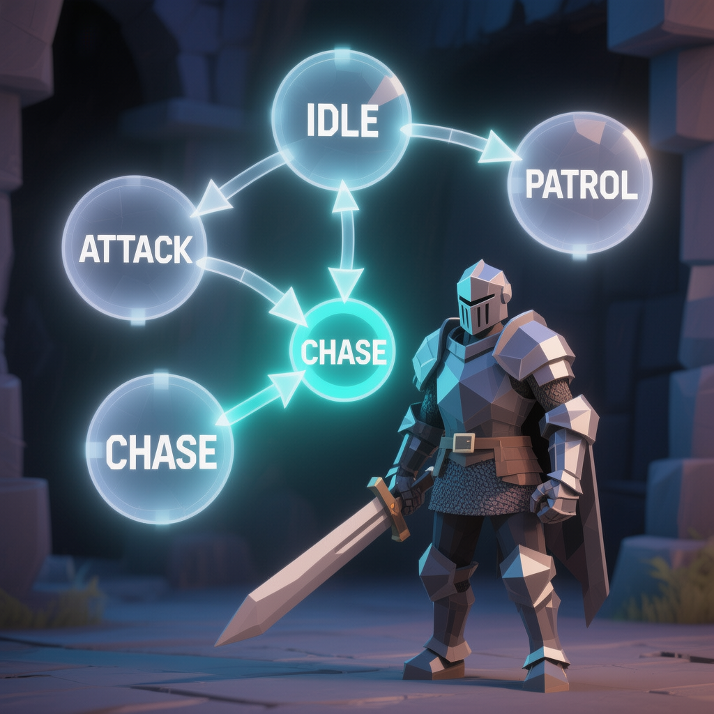 Finite state machines in game AI